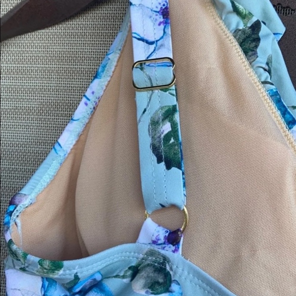 New Alex Marie Blue & Green Floral 2 Piece Tankini Swimsuit *Top 16, Bottoms 12* - Picture 6 of 13
